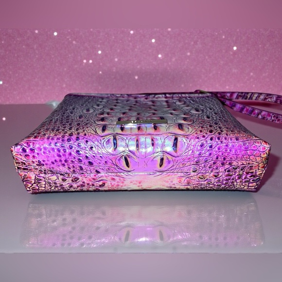 NWT Brahmin Leather Iridescent LORELEI Shoulder Bag, Purple Iris Melbourne - Picture 4 of 8